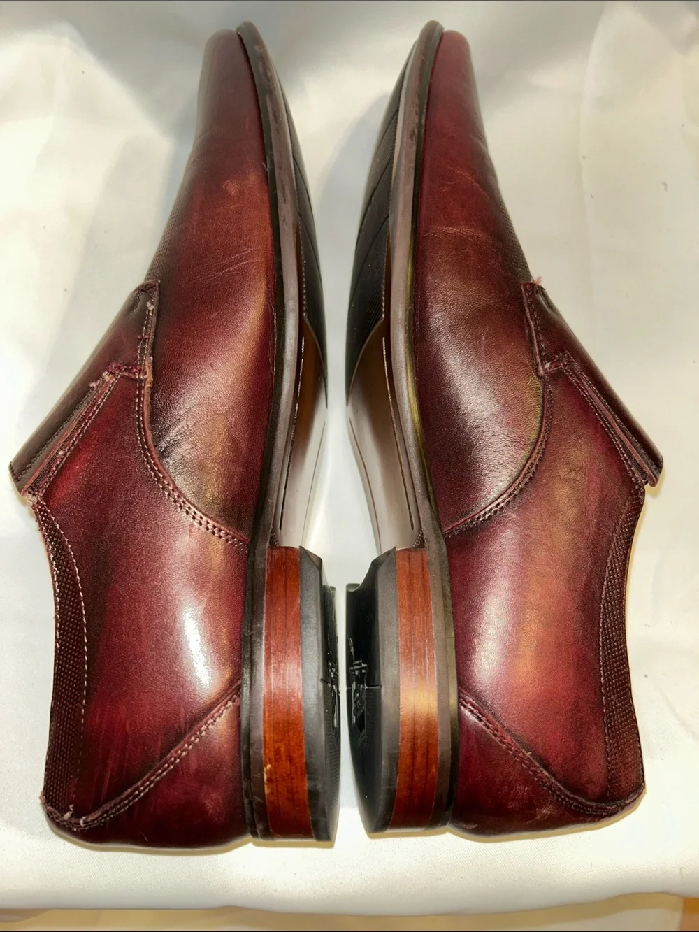 Florsheim Postino Double Monk Strap  Dress Shoes Burgundy Brown Leather 10.5